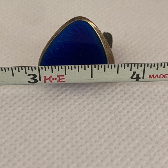 By jewelry designer Albert Scharning, Norway. Enamel & sterling clip earrings. - Picture 5 of 5